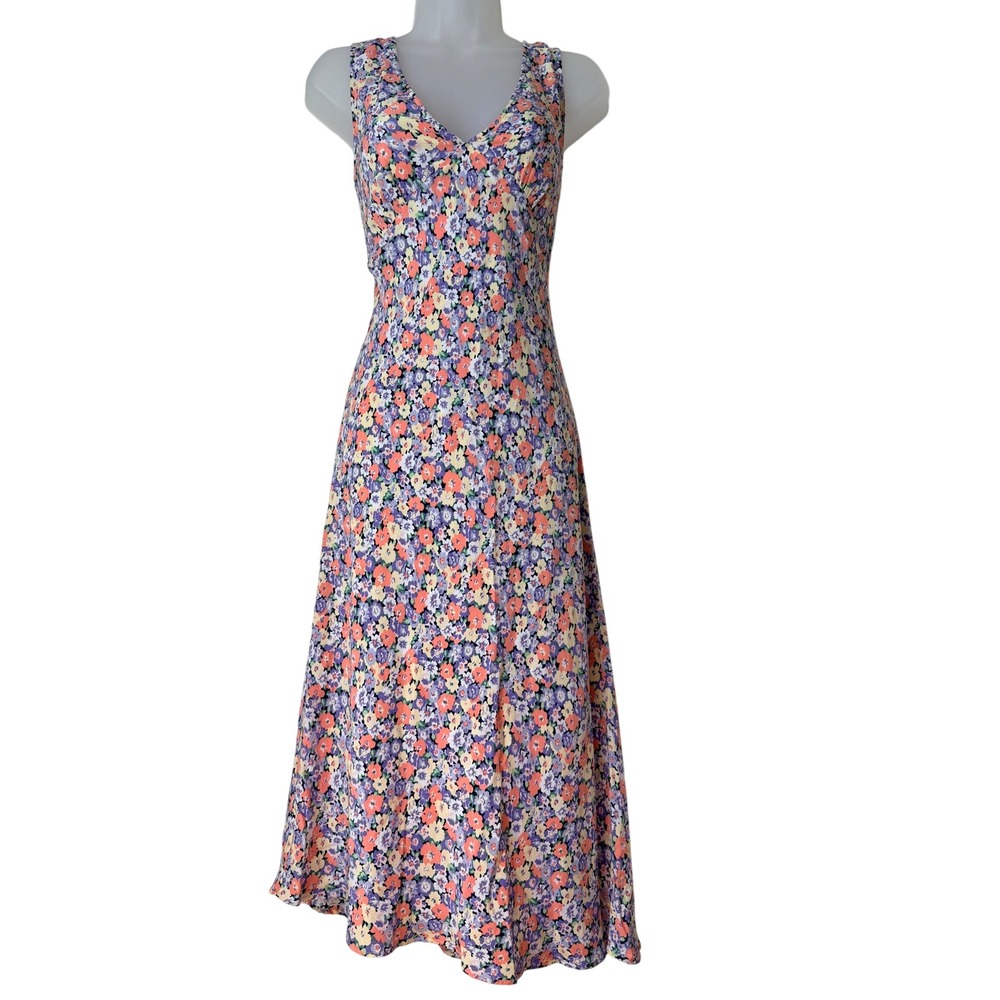 Rails Audrina V-Neck Sleeveless Asymmetric Midi floral Cottagecore print Sz M - Picture 3 of 7